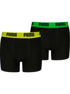 Lot de 2 boxers en coton noirs unis à ceintures de couleurs différentes