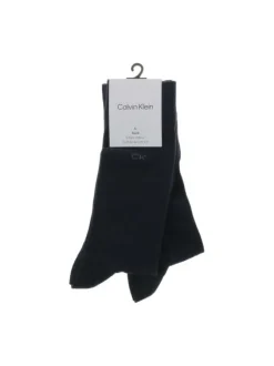 Lot de 2 chaussettes hautes marine avec logo de la marque brodé sur la tige