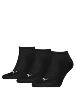 Lot de 3 chaussettes noires unies avec logo de la marque brodé en blanc