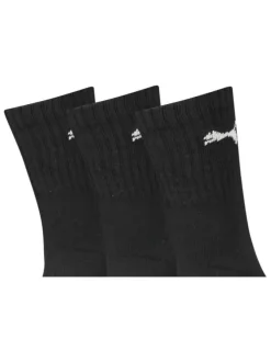 Lot de 3 paires de chaussettes Puma noires en coton mélangé stretch unies logotypées
