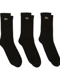 Lot de 3 paires de chaussettes hautes en coton mélangé noires unies