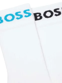 Lot de 2 paires de chaussettes hautes en coton mélangé blanches unies