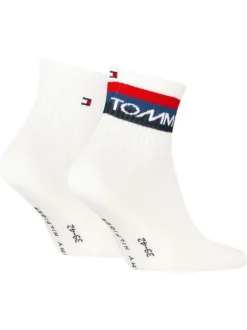 Lot de 2 paires de chaussettes basses blanches unies et à imprimé