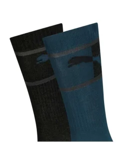 Lot de 2 paires de chaussettes Puma en coton mélangé stretch bicolore logotypées