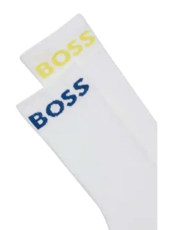 Lot de 2 paires de chaussettes hautes blanches unies coupe haute
