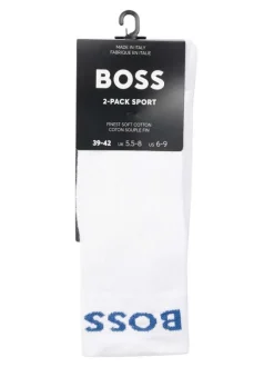 Lot de 2 paires de chaussettes hautes blanches unies coupe haute