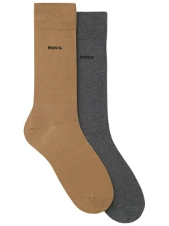 Lot de 2 paires de chaussettes hautes différentes en coton multicolores