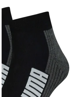 Lot de 2 paires de chaussettes basses en coton mélangé noires coupe quarter