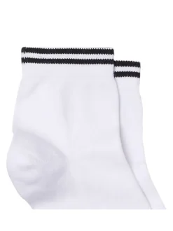 Lot de 2 paires de chaussettes basses noire et blanche unies avec nom imprimé