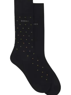 Lot de 2 paires de chaussettes en coton noires à coupe haute