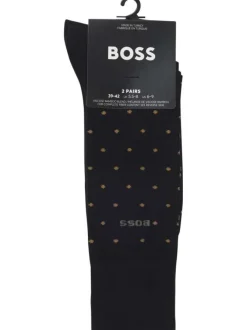 Lot de 2 paires de chaussettes en coton noires à coupe haute