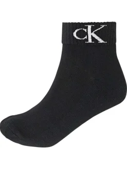 Lot de 2 paires de chaussettes hautes en coton mélangé noires unies