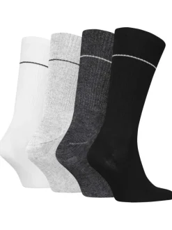Lot de 4 paires de chaussettes hautes noires monogrammes avec une coupe haute