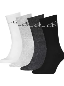 Lot de 4 paires de chaussettes hautes noires monogrammes avec une coupe haute