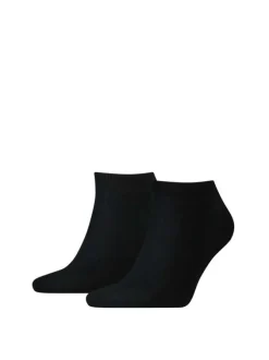 Lot de 2 paires de chaussettes basses Grande Taille noires en coton mélangé unies