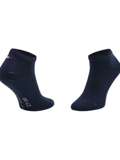 Lot de 2 paires de chaussettes basses en coton mélangé marine unies coupe courte