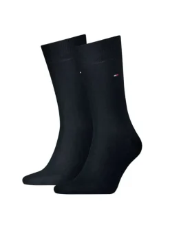 Lot de 2 paires de chaussettes hautes Grande Taille marine en coton mélangé unies
