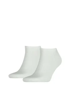 Lot de 2 paires de chaussettes basses Grande Taille blanches en coton mélangé unies