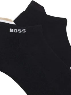 Lot de 2 paires de chaussettes basses et épaisses en coton noires
