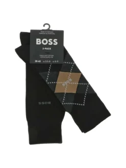 Lot de 2 paires de chaussettes taille haute en coton mélangé noires unies