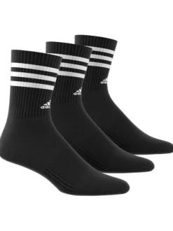Lot de 3 paires de chaussettes hautes en coton noir uni à logos blancs