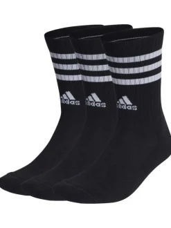Lot de 3 paires de chaussettes hautes en coton noir uni à logos blancs