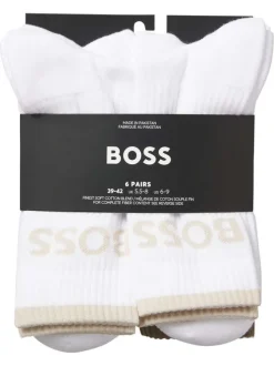 Lot de 6 paires de chaussettes mi-hautes en coton mélangé blanches