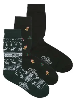Lot de 3 paires de chaussettes hautes multicolores avec une coupe haute à motifs
