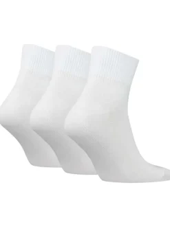 Lot de 3 paires de chaussettes mi-hautes en coton mélangé blanche unies