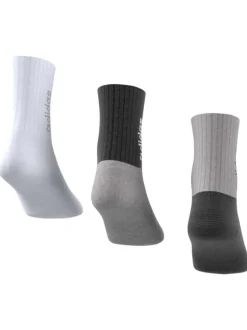 Lot de 3 paires de chaussettes hautes grises bicolores avec nom de la marque