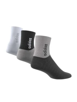 Lot de 3 paires de chaussettes hautes grises bicolores avec nom de la marque