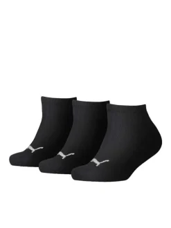 Lot de 3 paires de chaussettes mi-hautes noires unies avec logo brodé en blanc