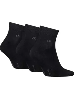 Lot de 3 paires de chaussettes basses en coton mélangé noires unies