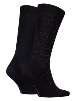 Lot de 2 paires de chaussettes hautes noires unies avec une coupe haute