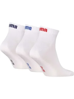 Lot de 3 paires de chaussettes blanches unies tailles basses avec logo cousu