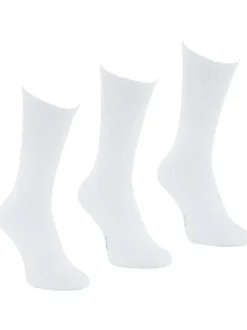 Lot de 3 paires de chaussettes hautes blanches brodées en mutlicolore