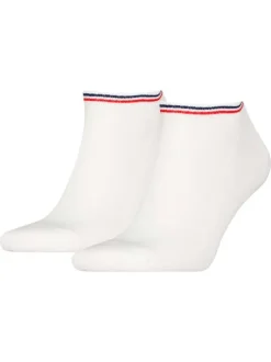 Lot de 2 paires de chaussettes basses en coton blanches unies