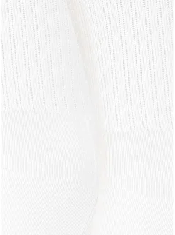 Lot de 2 paires de chaussettes hautes blanches en coton mélangé unies avec une coupe haute