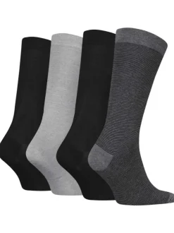 Lot de 4 paires de chaussettes hautes grises unies avec une coupe haute