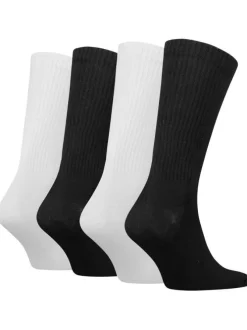 Lot de 4 paires de chaussettes hautes noires et blanches unies