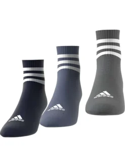 Lot de 3 paires de chaussettes basses multicolores rayées avec logo sur le bout