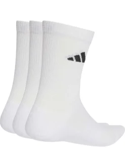 Lot de 3 paires de chaussettes hautes en coton blanches finition bord-côte