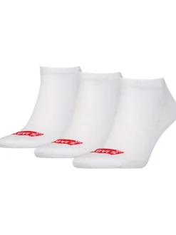 Lot de 3 paires de chaussettes taille basse blanches unies avec logo Levi's®