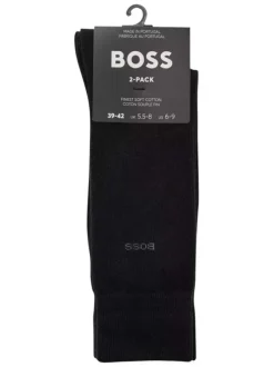Lot de 2 paires de chaussettes hautes en coton mélangé noires unies