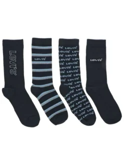 Lot de 4 paires de chaussettes hautes marine uni avec une coupe haute