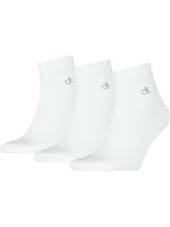Lot de 3 paires de chaussettes basses blanches unies et logo iconique