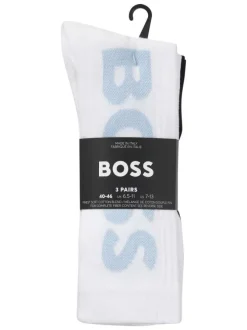 Lot de 3 paires de chaussettes hautes en coton mélangé bicolores unies