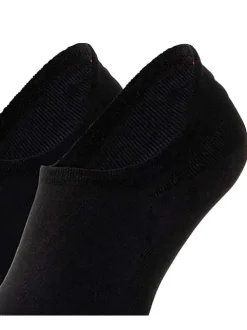 Lot de 2 paires de chaussettes basses en coton mélangé noires unies invisibles