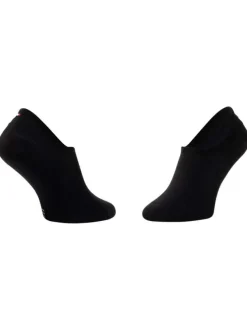 Lot de 2 paires de chaussettes basses en coton mélangé noires unies invisibles