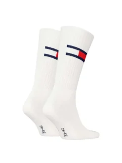 Lot de 2 paires de chaussettes en coton mélangé blanches unies coupe haute